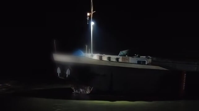 Damage to the freighter, its name blurred out and withheld in line with GDPR requirements (DLGR)