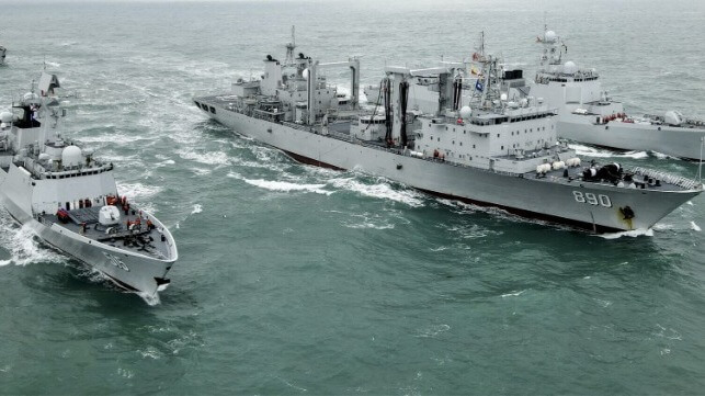 PLA Navy warships practice underway replenishment, 2024 (PLA Navy)